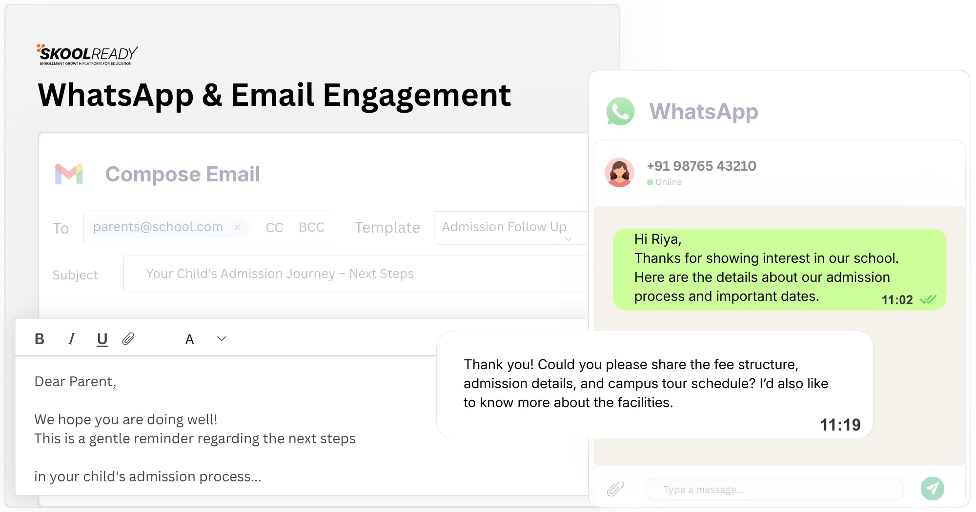 WhatsApp & Email Engagement